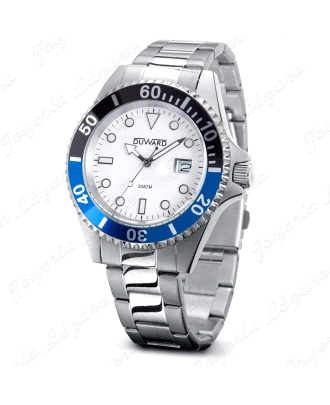 DUWARD RELOJ CABALLERO ACERO BISEL NEGRO Y AZUL                                                     