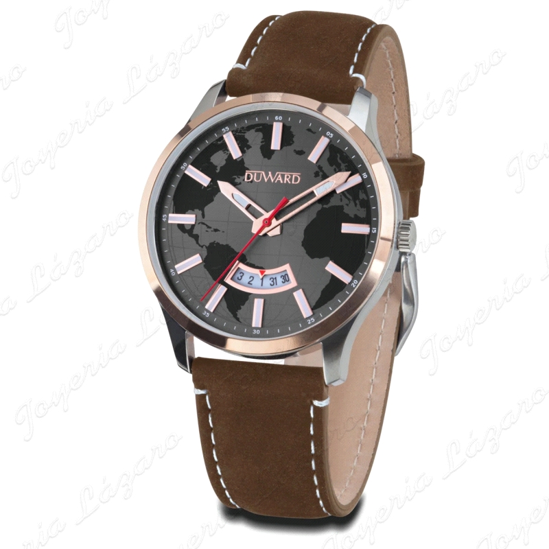 DUWARD RELOJ CABALLERO ESFERA MUNDO CORREA MARRON                                                   