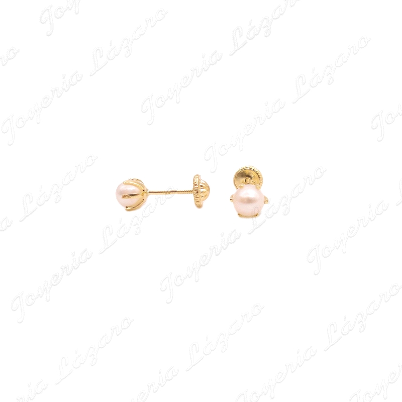 PEND. TORN. ORO 18 KTS PERLA 4mm 6 PATILLAS                                                         