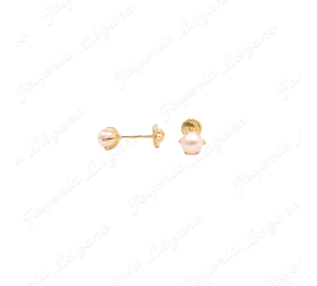 PEND. TORN. ORO 18 KTS PERLA 4mm 6 PATILLAS