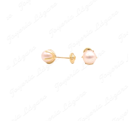 PEND. TORN. ORO 18 KTS PERLA 6mm 6 PATILLAS