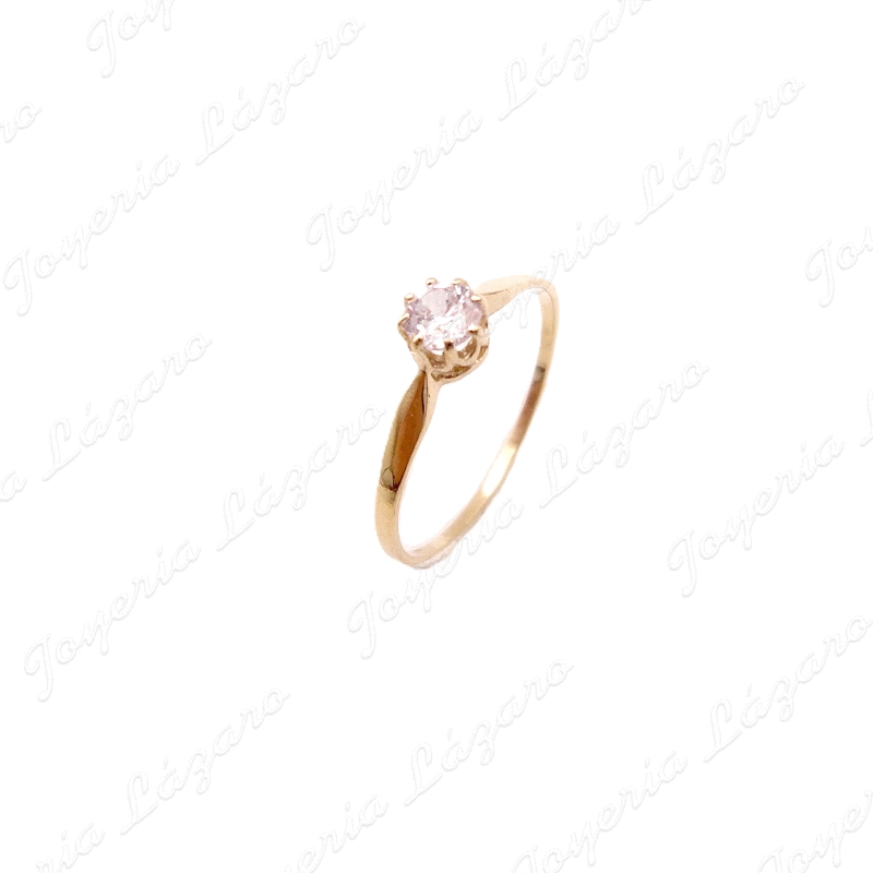 SORTIJA ORO 9 KTS SOLITARIO CIRCONITA 4mm 8 GARRAS                                                  