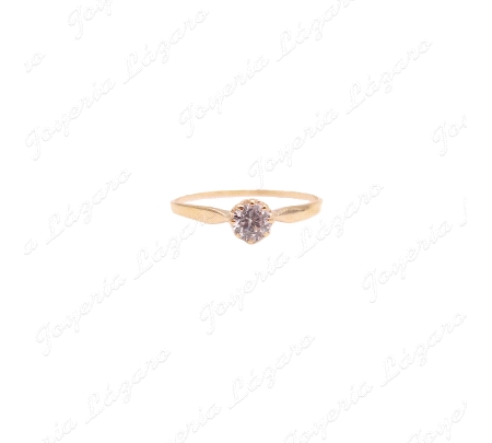 SORTIJA ORO 9 KTS SOLITARIO CIRCONITA 4mm 8 GARRAS