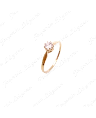 SORTIJA ORO 9 KTS SOLITARIO CIRCONITA 4mm 8 GARRAS