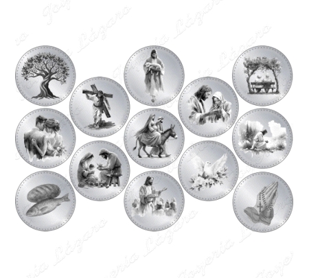 ARRAS ARTICULO DE REGALO PLATEADAS BIBLICAS CON BANDEJA                                             