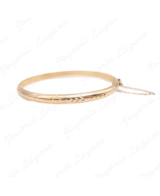 PULSERA 1/2 CAÑA ORO 18KT SEMINUEVA 59MM DIAMETRO X 4.8MM+CAD. SEGURID