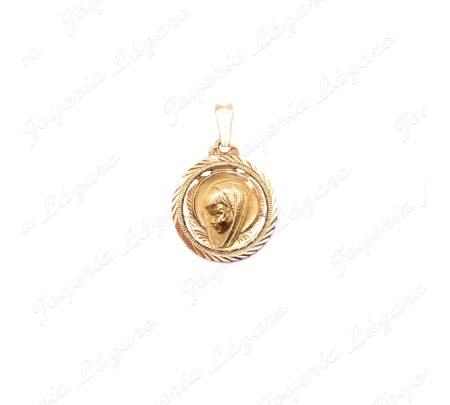 MEDALLA ORO 18KT SEMINUEVA VIRGEN NIÑA 26MM