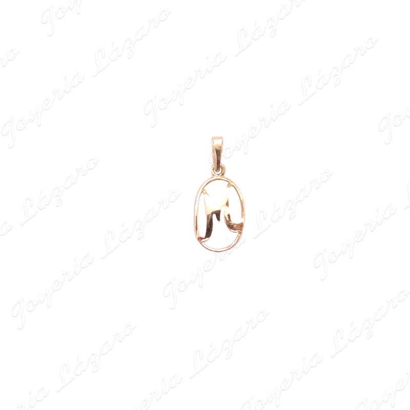 COLGANTE ORO 18KT OCASION  LETRA M  CERCO OVAL 18MM                                                 