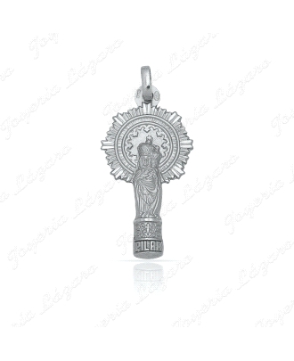 MEDALLA PLATA VIRGEN DEL PILAR SILUETA 12X23MM                                                      