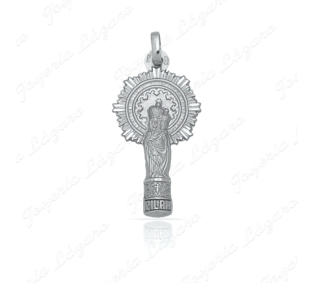 MEDALLA PLATA VIRGEN DEL PILAR SILUETA 12X23MM                                                      