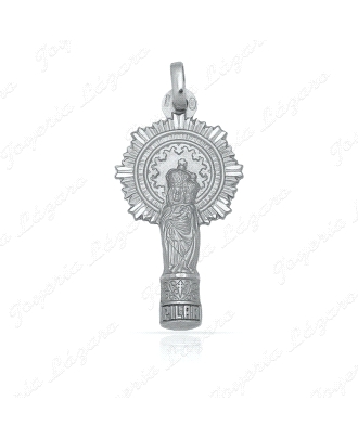 MEDALLA PLATA VIRGEN DEL PILAR SILUETA 15X29MM                                                      