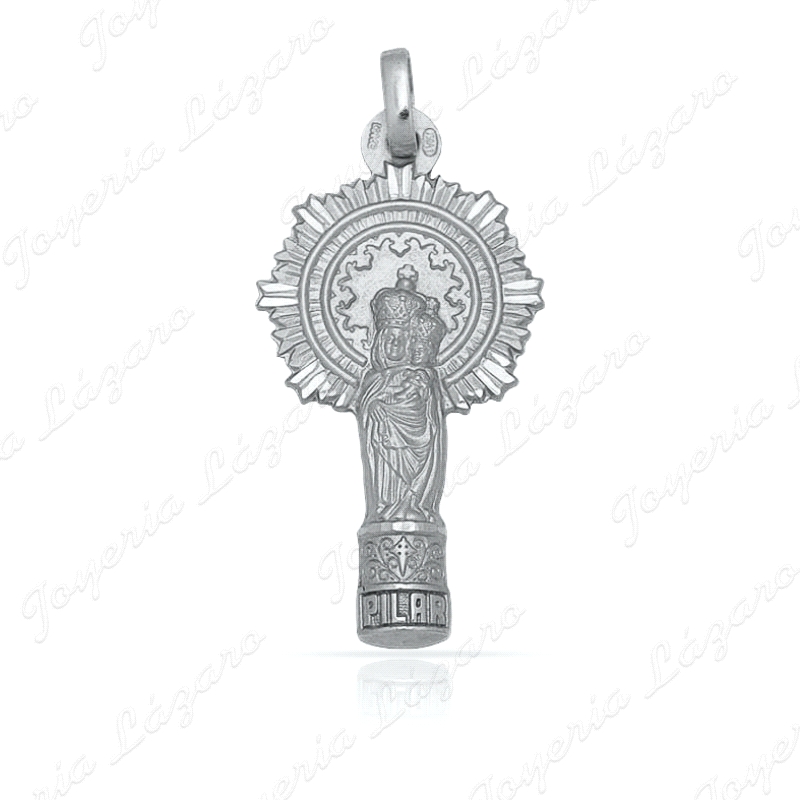 MEDALLA PLATA VIRGEN DEL PILAR SILUETA 15X29MM                                                      