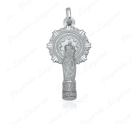 MEDALLA PLATA VIRGEN DEL PILAR SILUETA 15X29MM                                                      