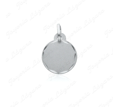 MEDALLA PLATA DISCO PARA GRABAR,  FILO TALLADO 13MM                                                 