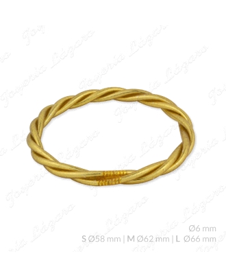 PULSERA ARO TRENZADO PAN DE ORO 6mm                                                                 