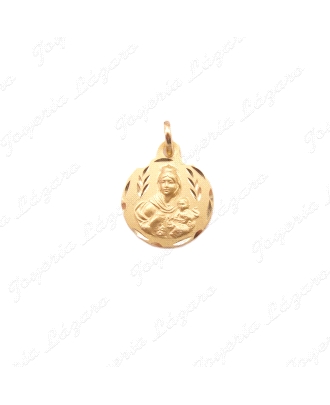 MEDALLA ORO 18 KTS VIRGEN DEL CARMEN 14MM FILO TALLADO                                              