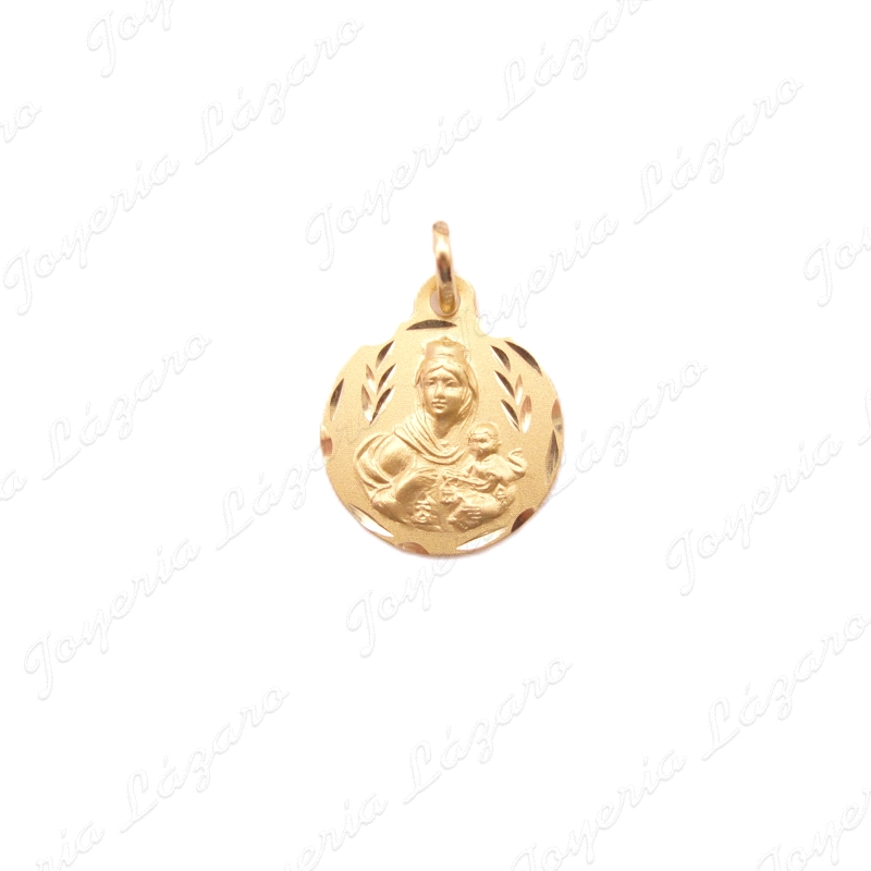 MEDALLA ORO 18 KTS VIRGEN DEL CARMEN 14MM FILO TALLADO                                              