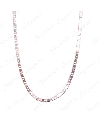 CADENA 40 CM. PLATA MACIZA PLACAS BRILLO                                                            