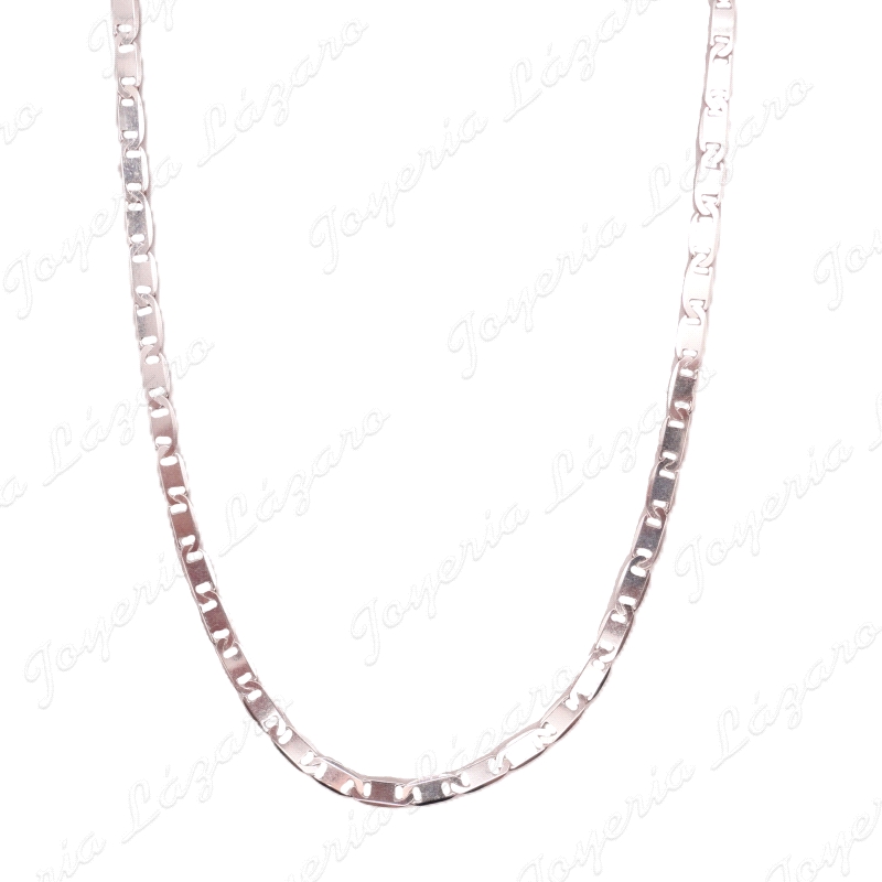 CADENA 40 CM. PLATA MACIZA PLACAS BRILLO                                                            