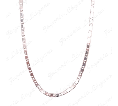 CADENA 40 CM. PLATA MACIZA PLACAS BRILLO                                                            