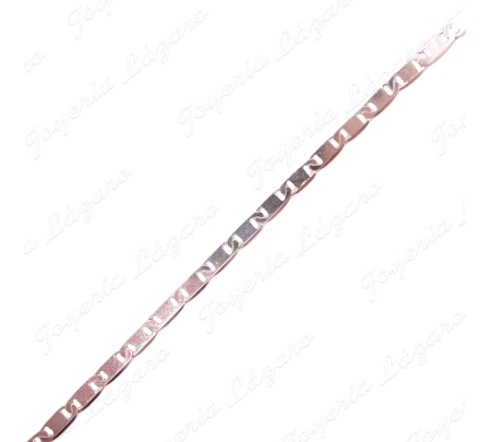 CADENA 40 CM. PLATA MACIZA PLACAS BRILLO