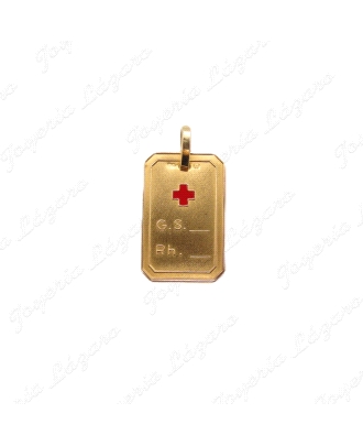 PLACA ORO 18 KTS G.S.+Rh CRUZ ROJA 14.5mmX22                                                        