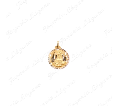 MEDALLA ORO 18 KTS VIRGEN DE LAS ANGUSTIAS 18mm CALADA