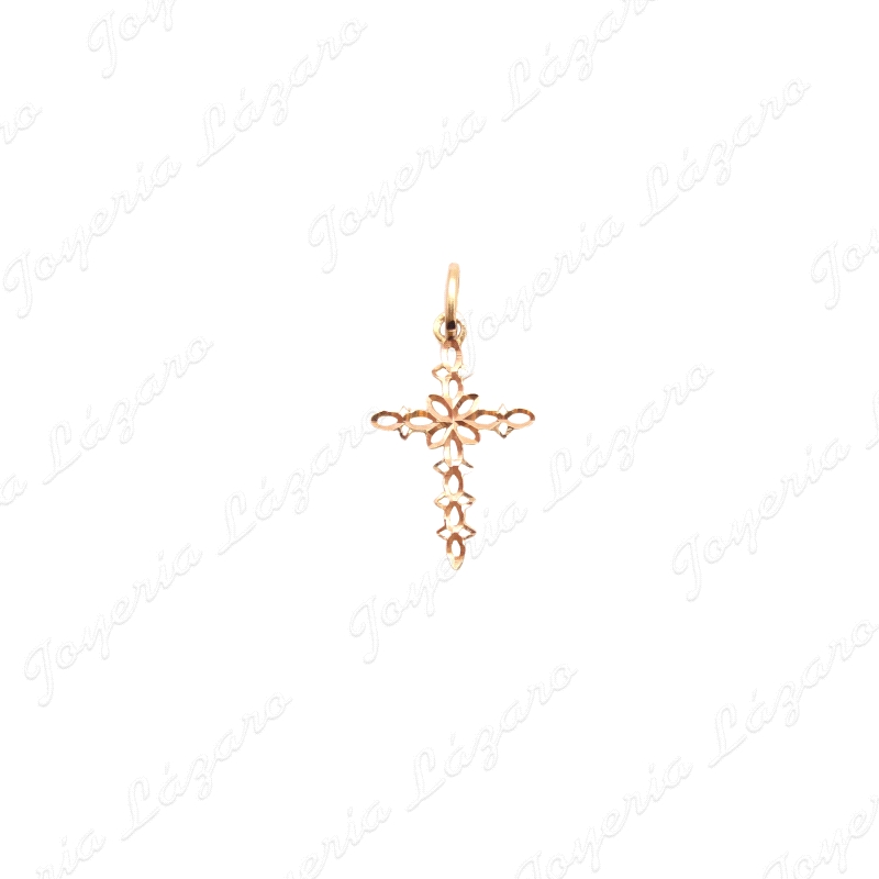 CRUZ ORO 18 KTS ARQUILLOS CALADOS 14X22mm                                                           