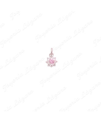 COLGANTE 18KTS BL. ROSETON  ROSA